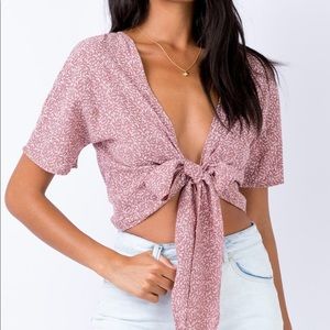 Princess Polly JAZZLY TOP RED PRINT